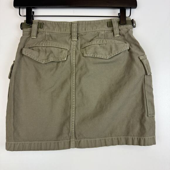 Aritzia TNA Supply Cargo Micro Mini Skirt Green Cotton - Size 00 - Picture 3 of 8